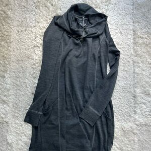 Charcoal Hooded Dress with Drawstring